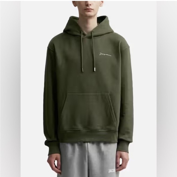 Jacquemus Other - Jacquemus Le Sweatshirt Brode Embroidered logo regular fit hoodie in Khaki